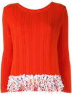 Coohem Fringed Hem Jumper - Orange