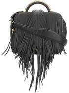 The Volon Fringe Detail Shoulder Bag - Black