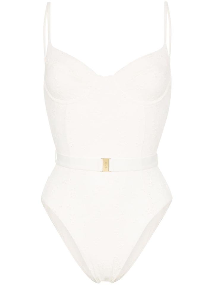 Onia Danielle Broderie Anglaise Swimsuit - White