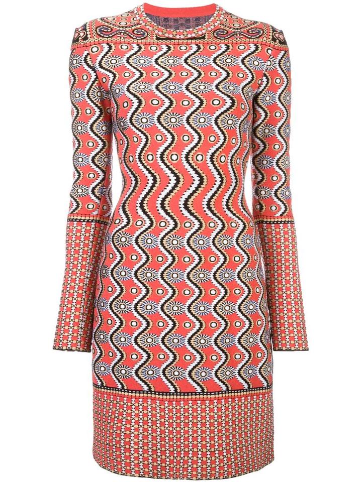 Azzedine Alaia Geometric Jacquard Dress, Women's, Size: 36, Pink/purple, Viscose/wool/polyester/spandex/elastane