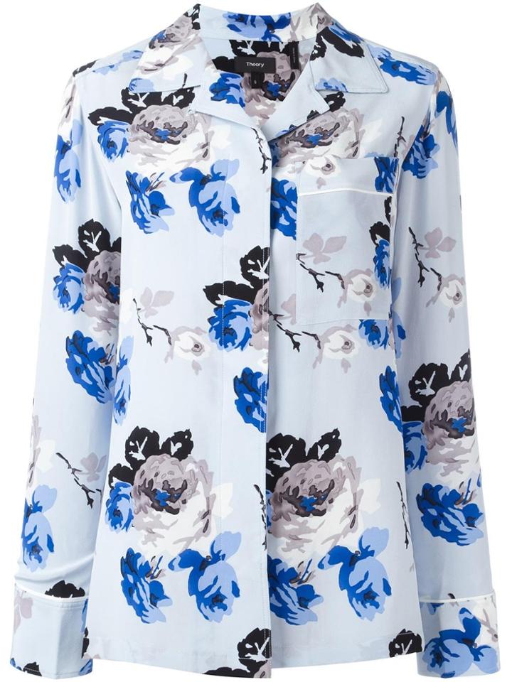 Theory Floral Print Shirt - Blue