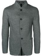 Emporio Armani Single-breasted Fitted Coat - Grey