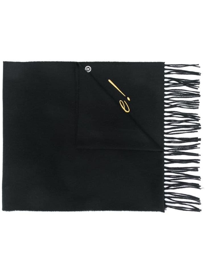 Moschino Couture Embroidered Logo Scarf - Black