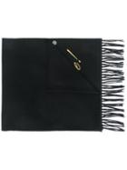 Moschino Couture Embroidered Logo Scarf - Black