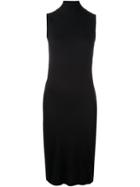 Rick Owens Lilies Jersey Turtleneck Dress, Women's, Size: 44, Black, Cotton/polyamide/viscose