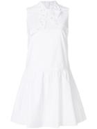 Red Valentino Bow Embellished Sleeveless Mini Dress - White
