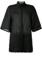 Damir Doma - Panelled Raw Edge Shirt - Women - Silk/polyamide/cupro - S, Black, Silk/polyamide/cupro