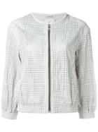 Iro 'chan' Perforated Jacket, Women's, Size: 2, White, Lamb Skin/rayon