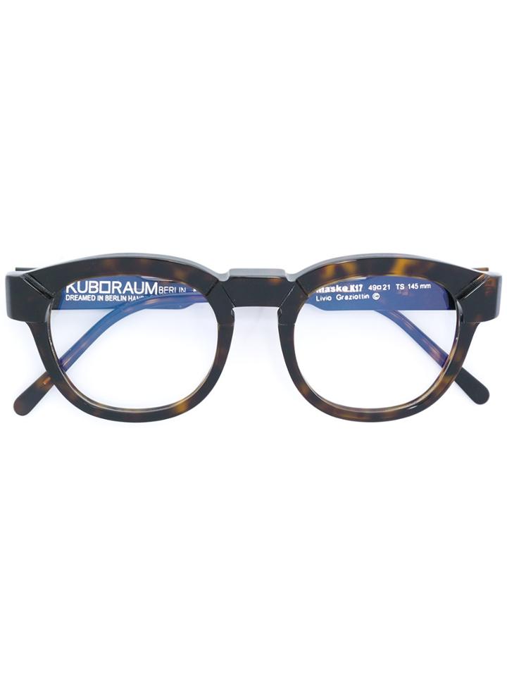 Kuboraum Tortoiseshell Round Glasses - Brown
