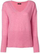 Steffen Schraut V Neck Sweater - Pink & Purple