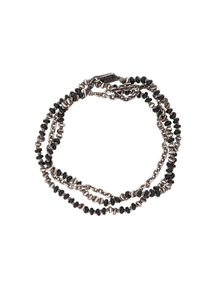 M. Cohen Beaded Onyx Necklace - Silver