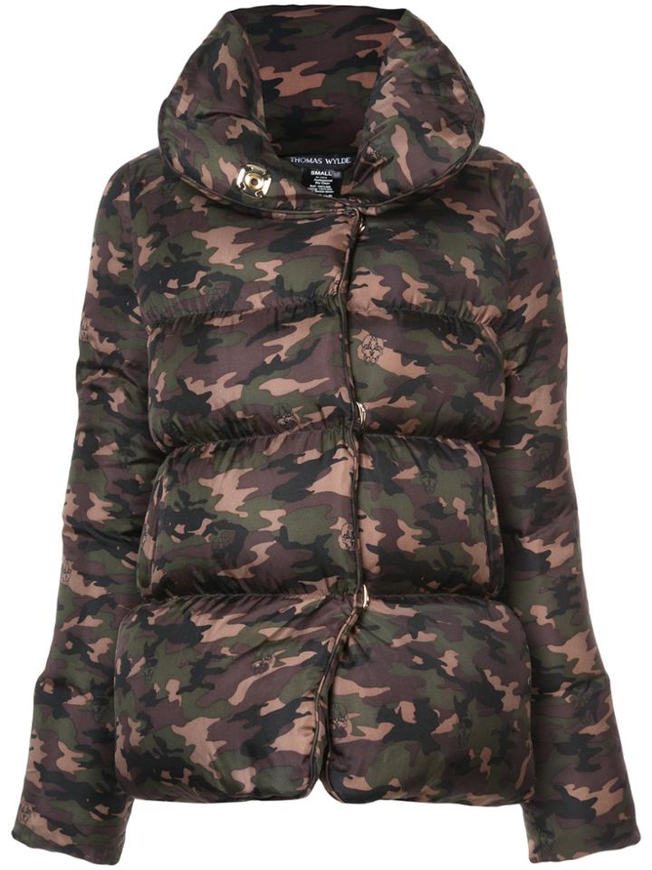 Thomas Wylde Camouflage Padded Jacket - Green