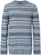 Denham Striped Knit Jumper - Blue