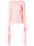 Jw Anderson Tie Sleeve Slim Fit Top - Pink & Purple