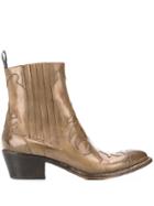 Sartore Western Appliqué Boots - Brown
