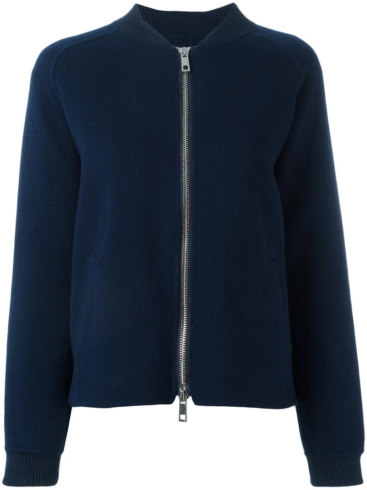 P.a.r.o.s.h. Zip-up Bomber Jacket, Women's, Blue, Wool