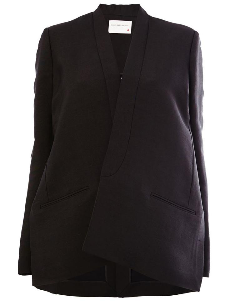 Maison Rabih Kayrouz Buttonless Blazer, Women's, Size: 40, Black, Acetate/cupro/silk/viscose