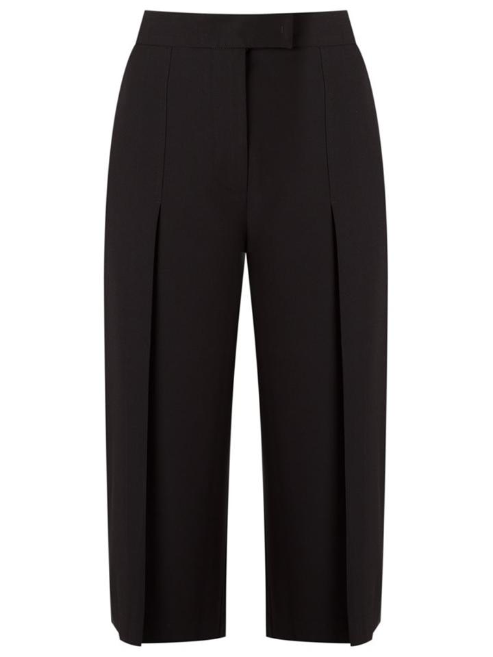 Egrey Wide Leg Cropped Trousers, Women's, Size: 40, Black, Polyester/spandex/elastane/viscose