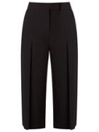 Egrey Wide Leg Cropped Trousers, Women's, Size: 40, Black, Polyester/spandex/elastane/viscose