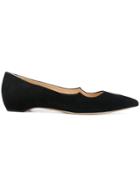 Paul Andrew Pointed Toe Ballerina Flats - Black