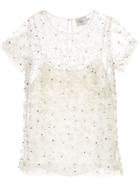 Aje Embellished Sheer Blouse - White