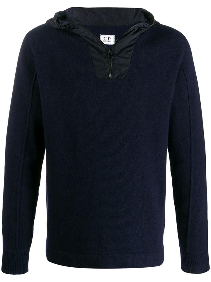 Cp Company Front Zipped Hoodie - Blue