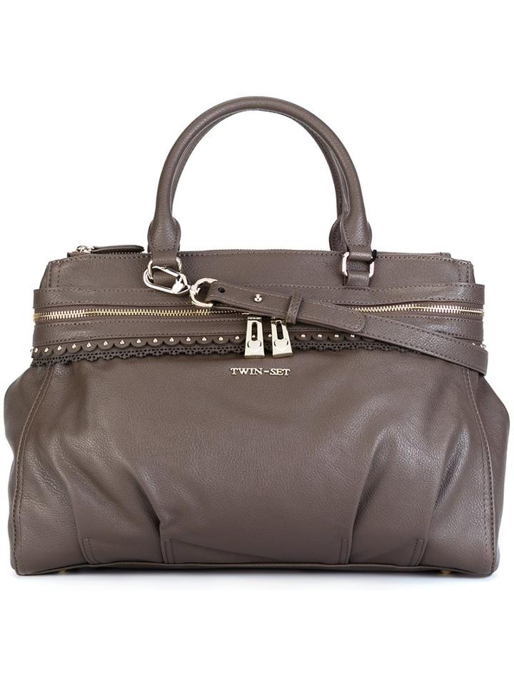 Twin-set Double Zipped Medium Tote
