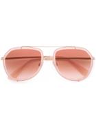 Dolce & Gabbana Eyewear - Aviator Sunglasses - Women - Acetate/metal (other) - 55, Pink/purple, Acetate/metal (other)