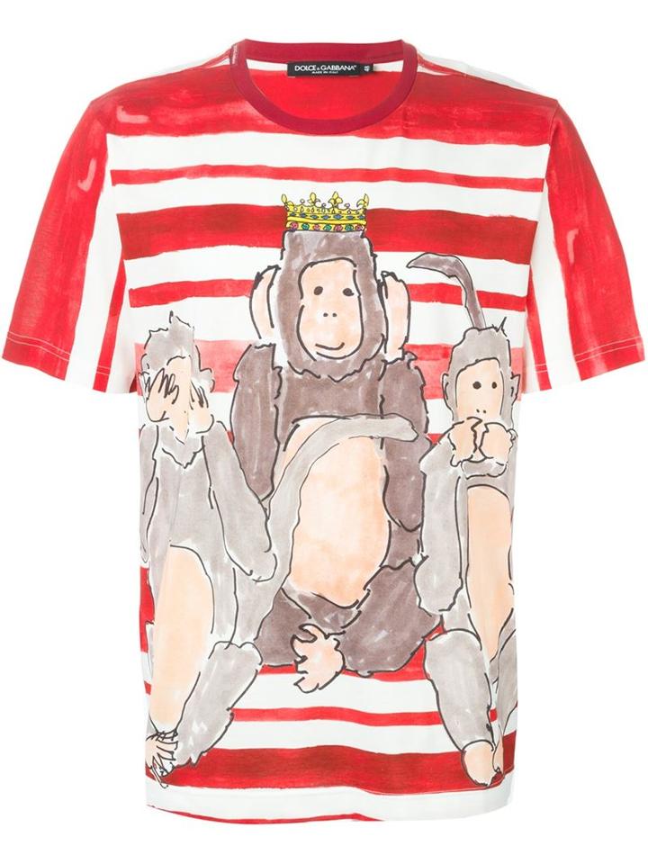 Dolce & Gabbana Monkey King Print T-shirt, Men's, Size: 52, Cotton