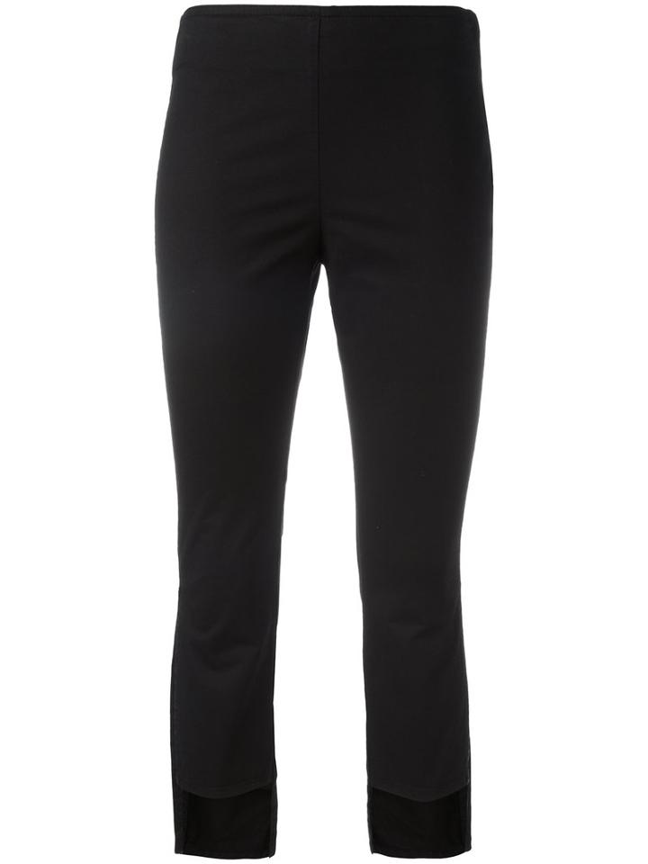 Hache Asymmetric Cropped Trousers, Size: 40, Black, Cotton/linen/flax/spandex/elastane