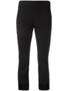 Hache Asymmetric Cropped Trousers, Size: 40, Black, Cotton/linen/flax/spandex/elastane