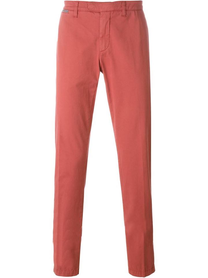 Eleventy Chino Trousers, Men's, Size: 31, Pink/purple, Cotton/spandex/elastane