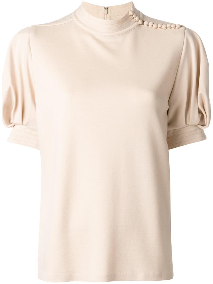 Chloé Puffed Sleeve Blouse - Nude & Neutrals