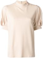 Chloé Puffed Sleeve Blouse - Nude & Neutrals