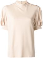 Chloé Puffed Sleeve Blouse - Nude & Neutrals