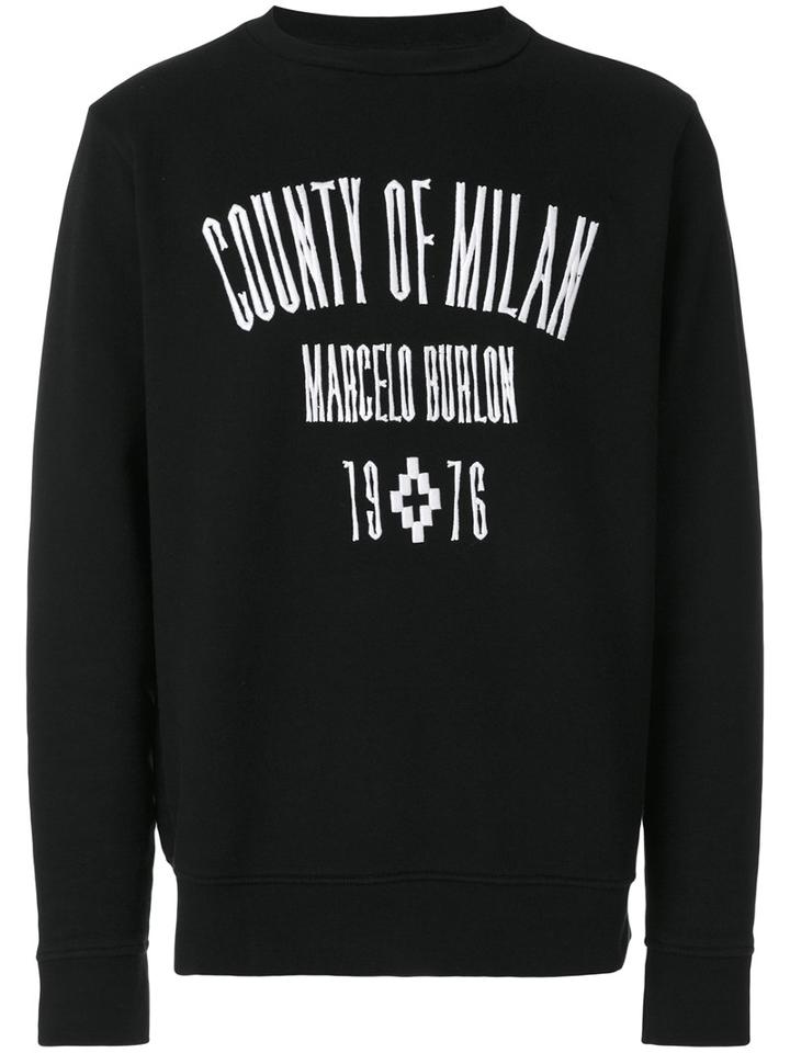 Marcelo Burlon County Of Milan - Jak Crewneck Sweatshirt - Men - Cotton/spandex/elastane - S, Black, Cotton/spandex/elastane