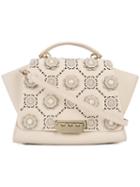 Zac Zac Posen - Floral Embellished Tote - Women - Calf Leather/metal - One Size, Nude/neutrals, Calf Leather/metal