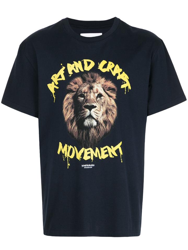 Yoshiokubo Lion-print T-shirt - Blue