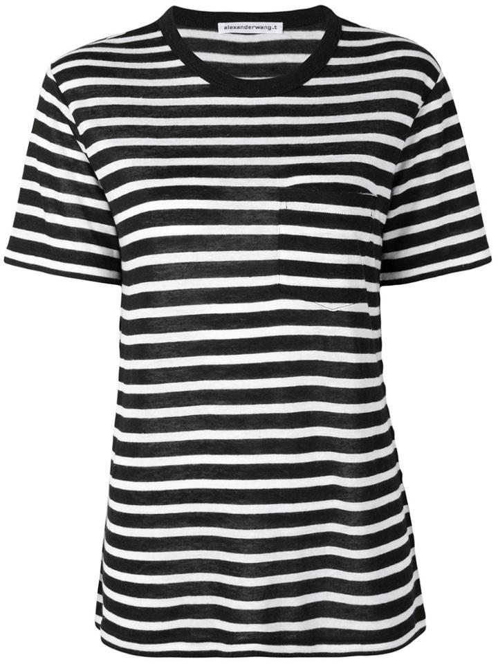 Alexander Wang Horizontal Striped T-shirt - Black