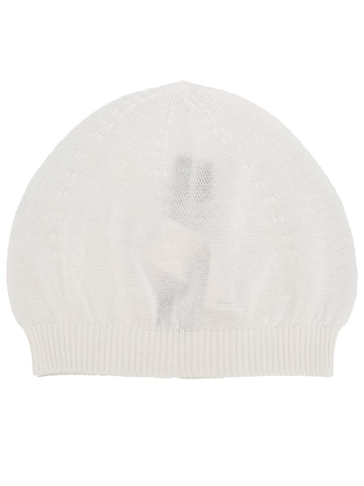 Rick Owens Knitted Beanie, Adult Unisex, White, Cotton