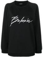 Balmain Crewneck Signature Sweatshirt - Black