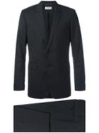 Saint Laurent Check Pattern Two Piece Suit, Men's, Size: 52, Black, Wool/viscose/cotton