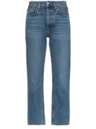 Re/done High Rise Stove Pipe Jeans - Blue