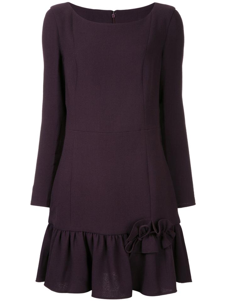 Ingie Paris Pleated Trim Short Dress - Pink & Purple