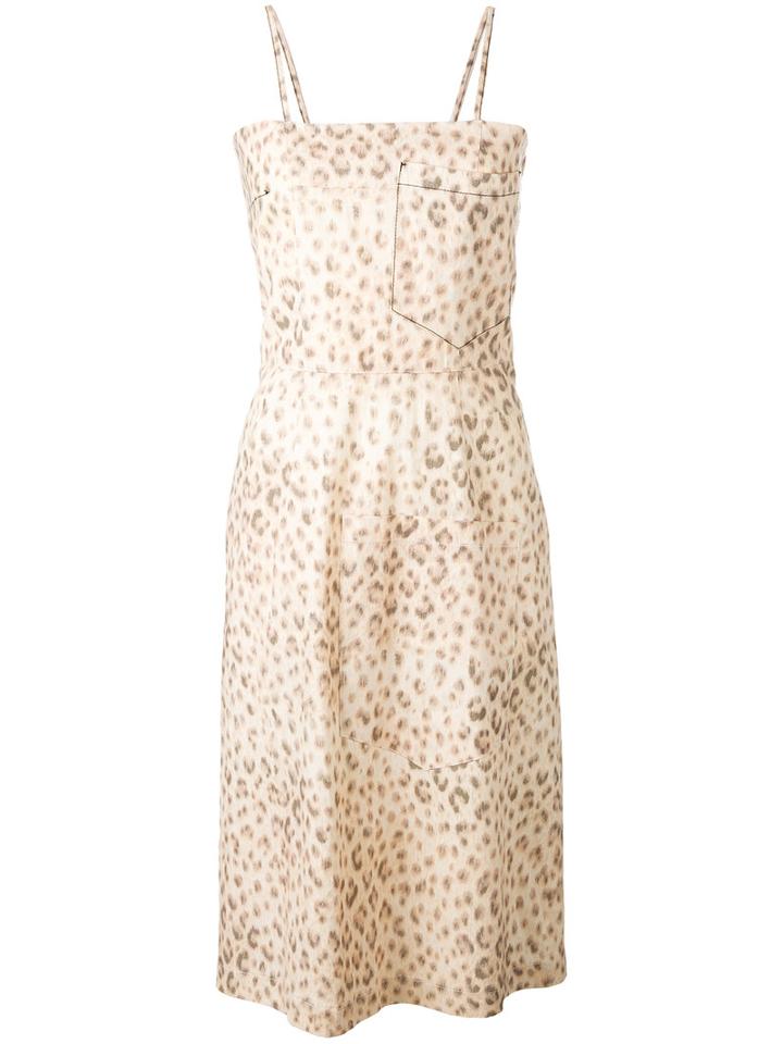 Hache - Leopard Print Dress - Women - Cotton - 42, Nude/neutrals, Cotton