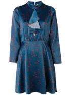 Won Hundred Cascade Ruffle Front Fitted Waist Dress - Blue