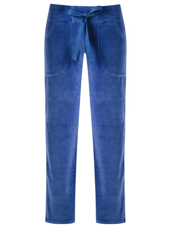 Lygia & Nanny Towel Effect Straight Leg Trousers - Blue