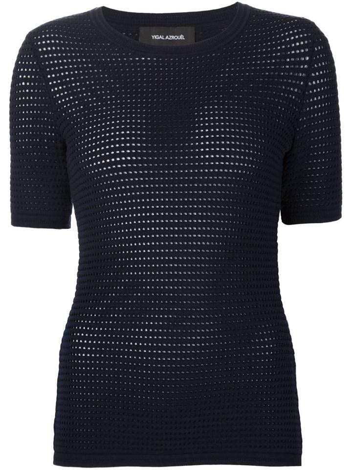 Yigal Azrouel Open Knit Shortsleeved Top