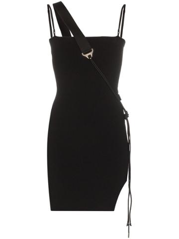 Hyein Seo Asymmetric Strap Mini Dress - Black