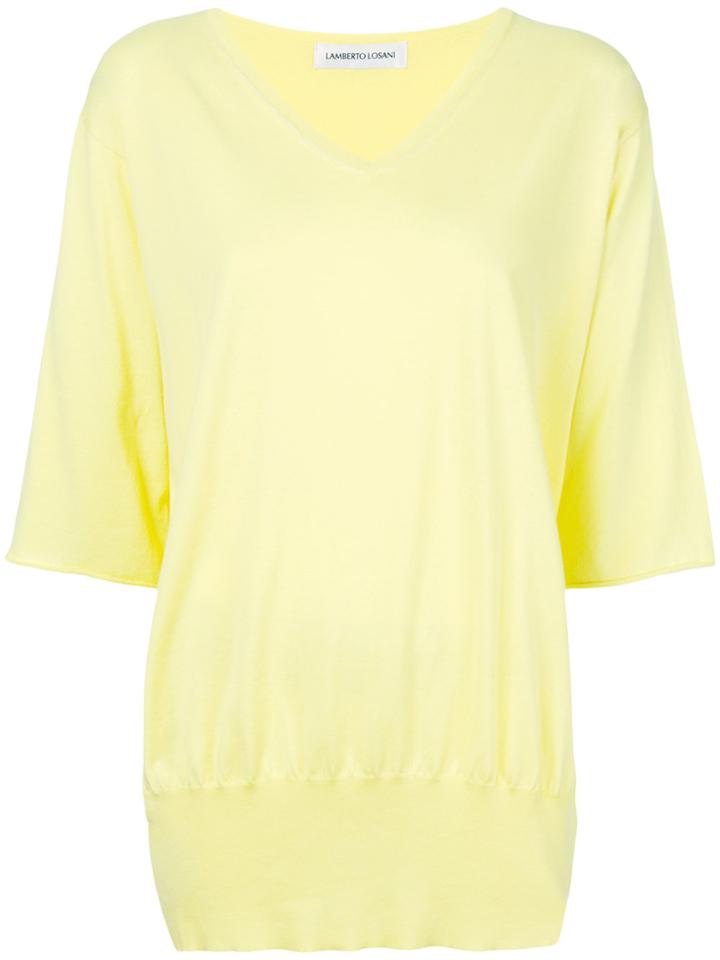 Lamberto Losani V-neck Sweater - Yellow & Orange